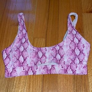 Purple and white snakeskin pattern Forever 21 bikini top